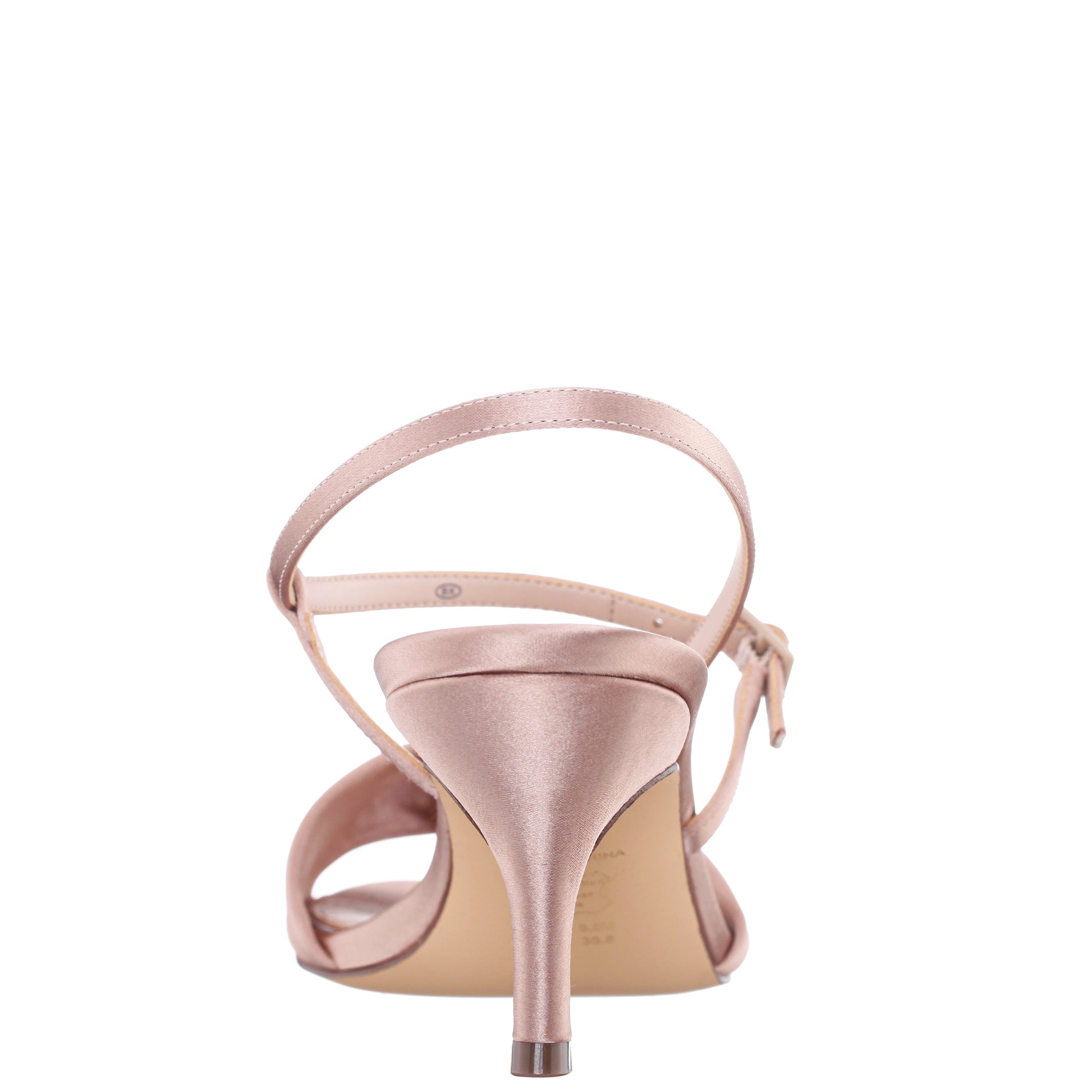 Brigida Brown Satin Mid-Heel Sandal | Nina Shoes