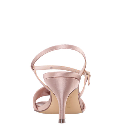 Brigida Brown Satin Mid-Heel Sandal | Nina Shoes
