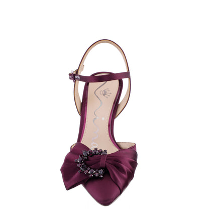 Naomia Red Satin Mid-Heel Pump | Nina Shoes
