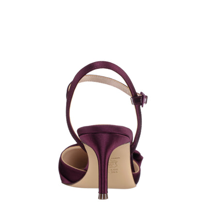 Naomia Red Satin Mid-Heel Pump | Nina Shoes