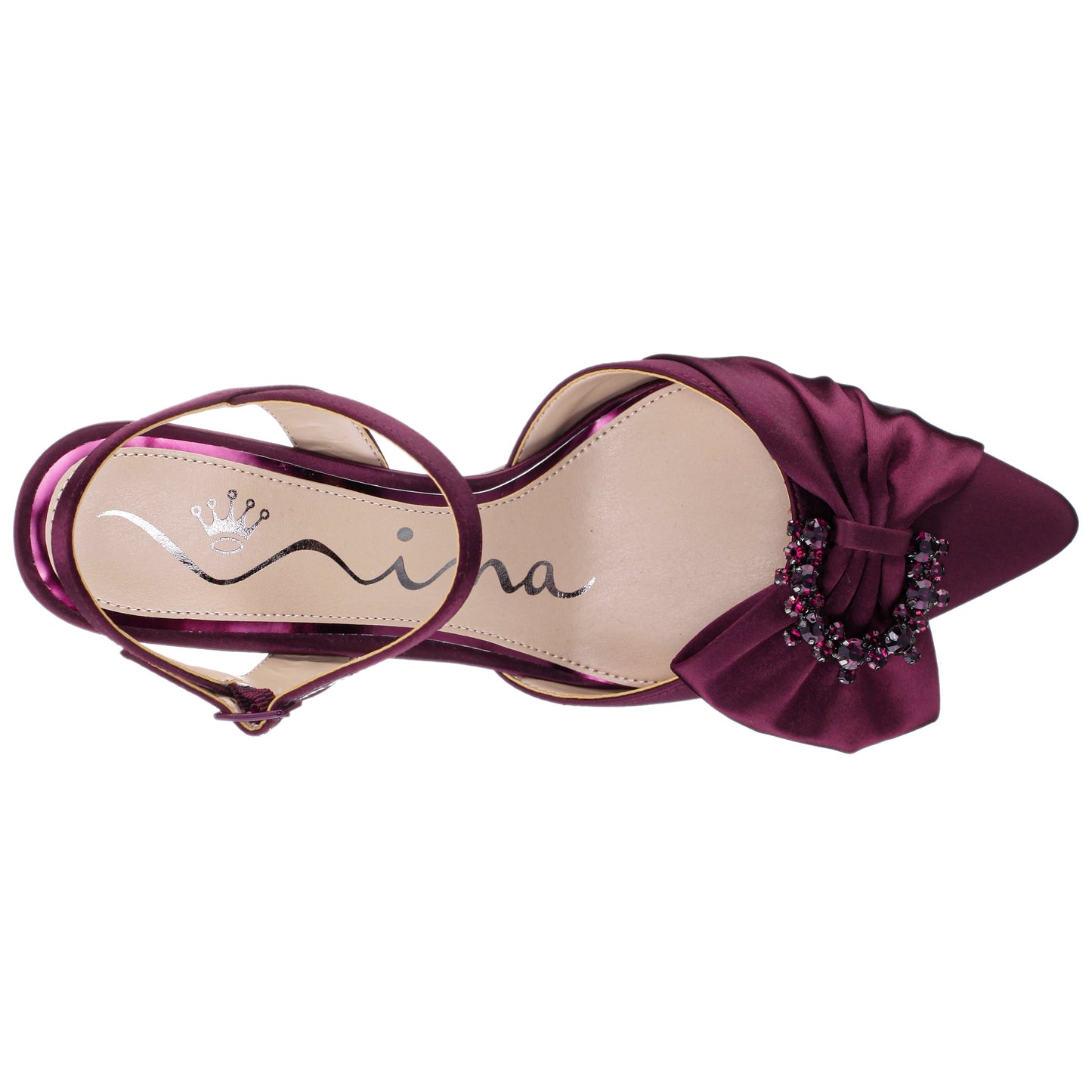 Naomia Red Satin Mid-Heel Pump | Nina Shoes