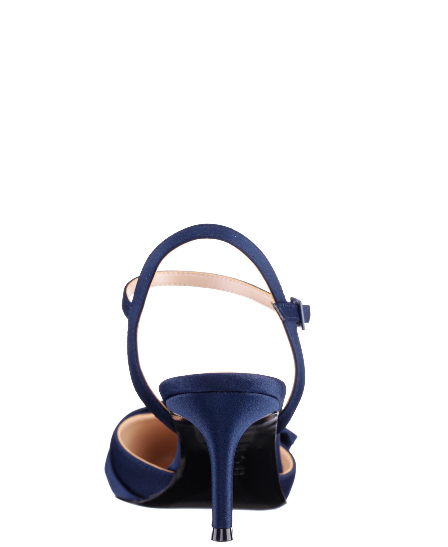 Naomia Blue Satin Mid-Heel Pump | Nina Shoes