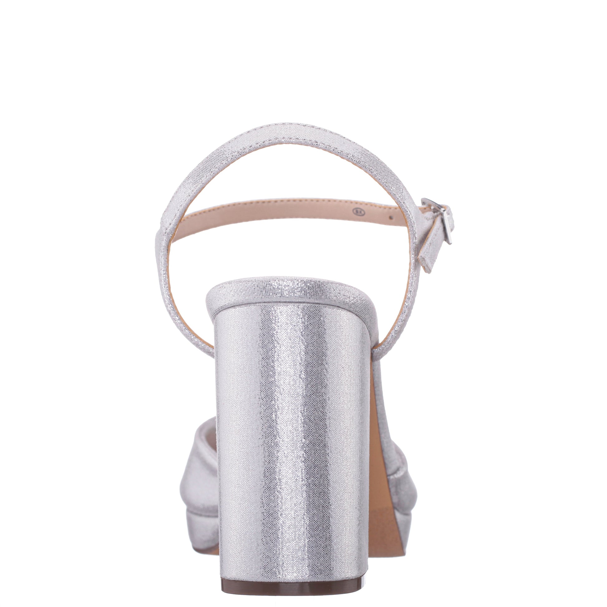 Suzon SilverShimmer Metallic Mid-Heel Platform Sandal | Nina Shoes