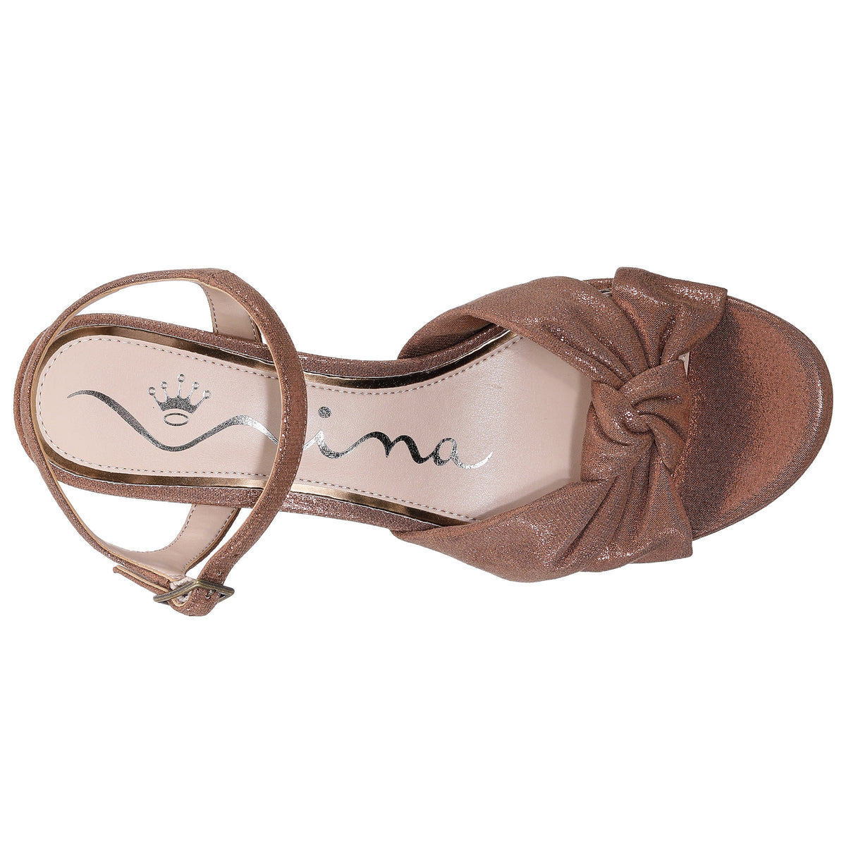Floren Brown Sandal Mid-Heel Platform | Nina Shoes