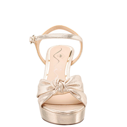 Floren Gold Sandal Mid-Heel Platform | Nina Shoes