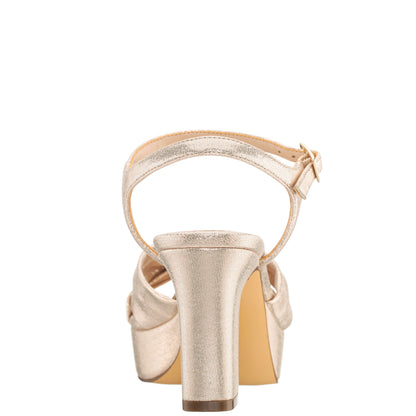 Floren Gold Sandal Mid-Heel Platform | Nina Shoes