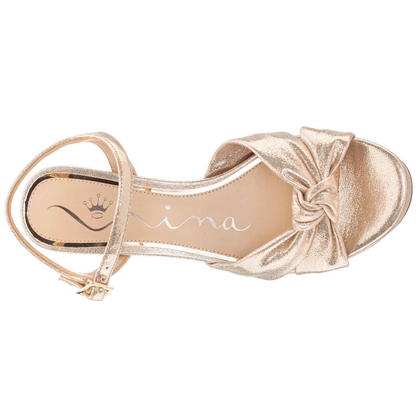 Floren Gold Sandal Mid-Heel Platform | Nina Shoes