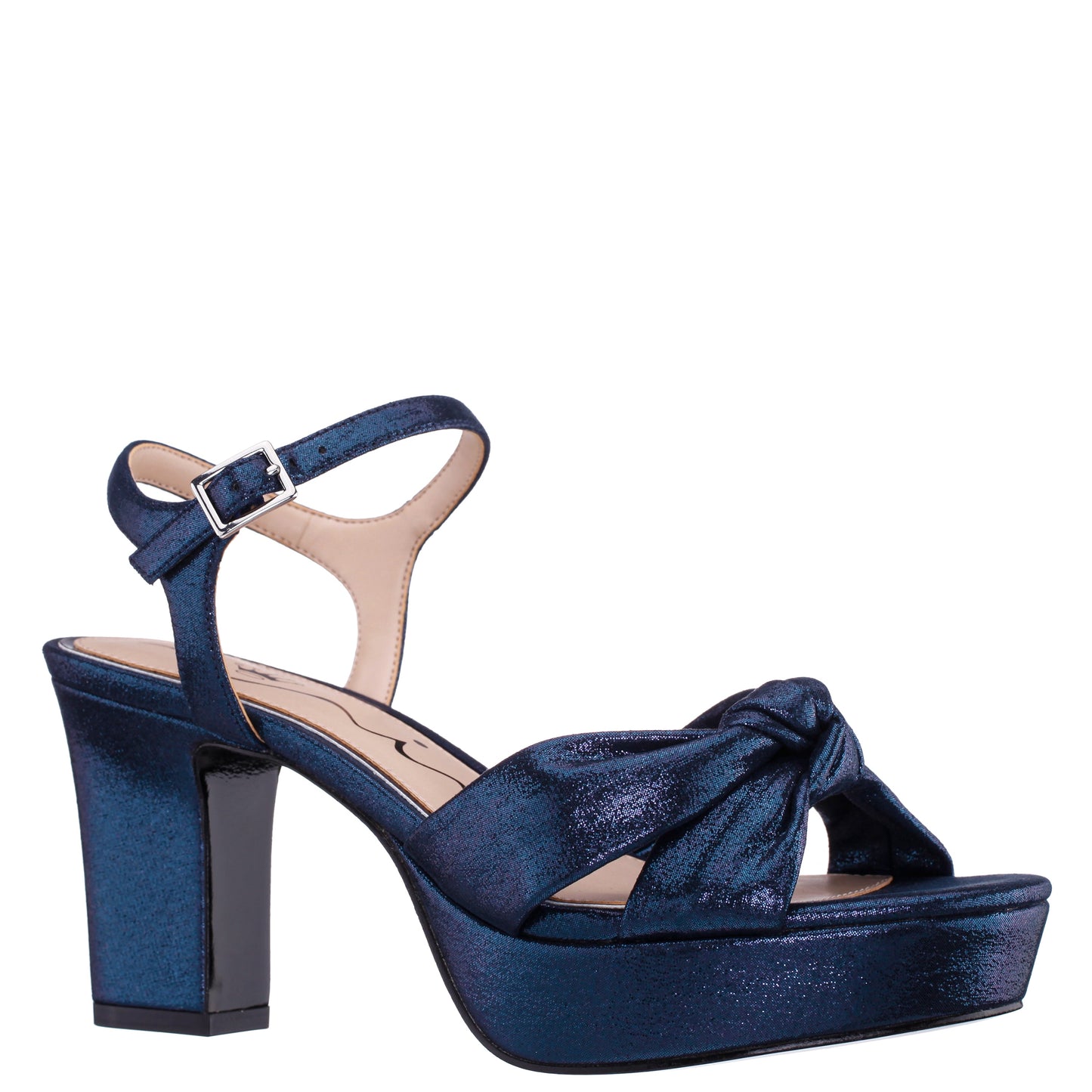 Floren Blue Sandal Mid-Heel Platform | Nina Shoes