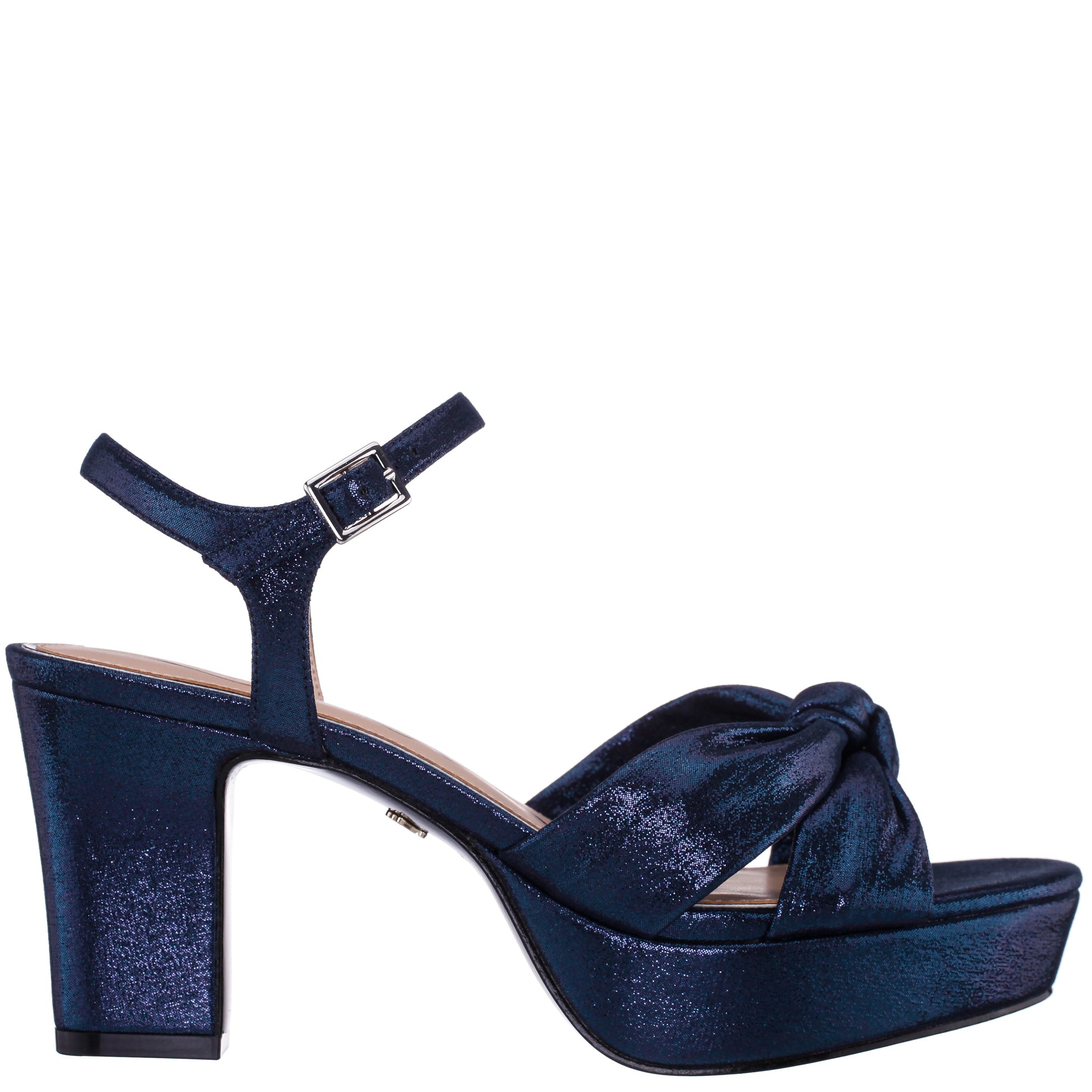 Floren Blue Sandal Mid-Heel Platform | Nina Shoes