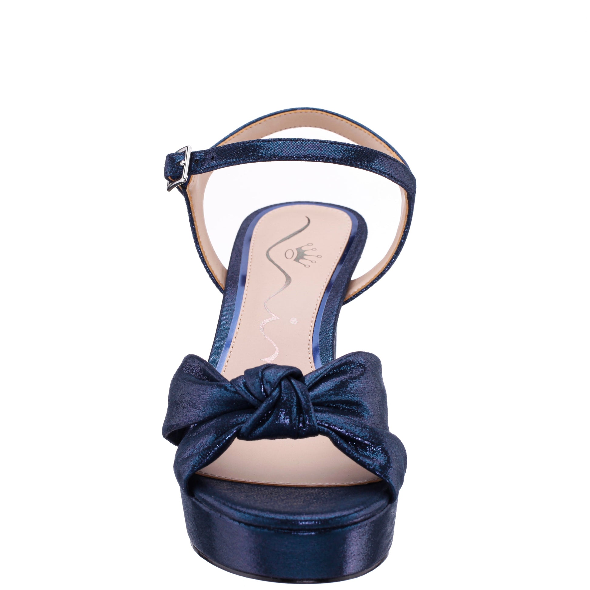 Floren Blue Sandal Mid-Heel Platform | Nina Shoes