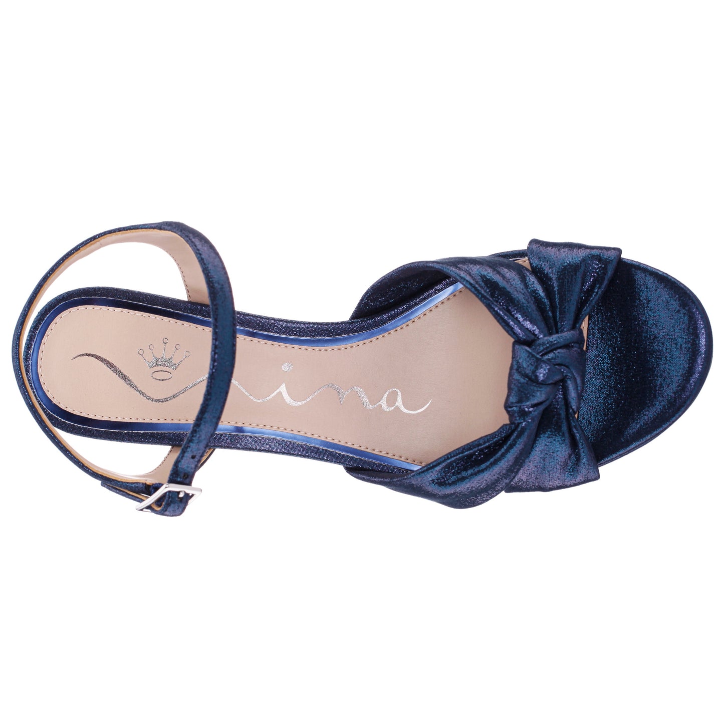 Floren Blue Sandal Mid-Heel Platform | Nina Shoes