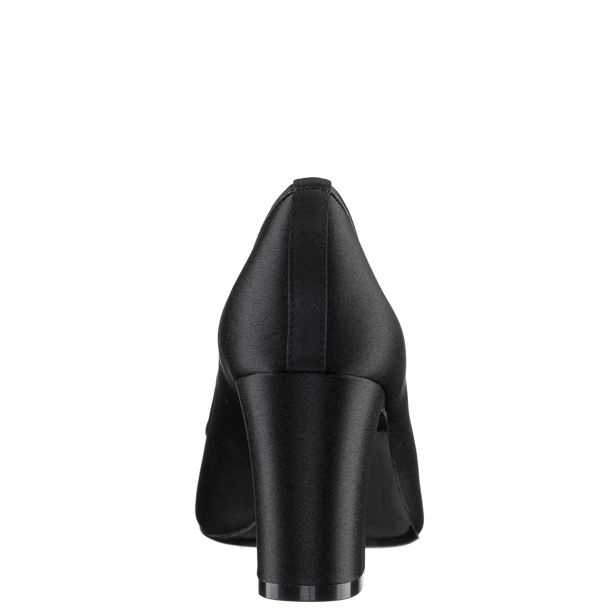 Giovia Black Satin Block Heel Pump | Nina Shoes