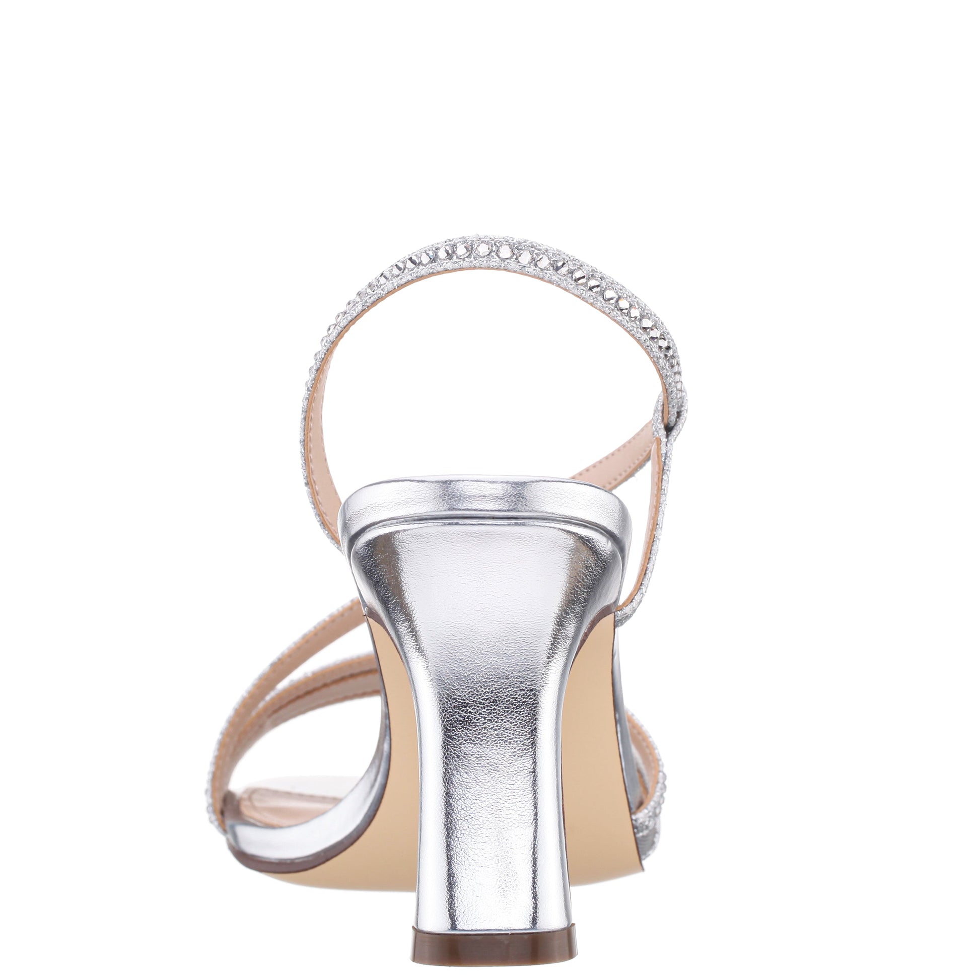 Abbi Silver Metallic Mid-Heel Sandal | Nina Shoes