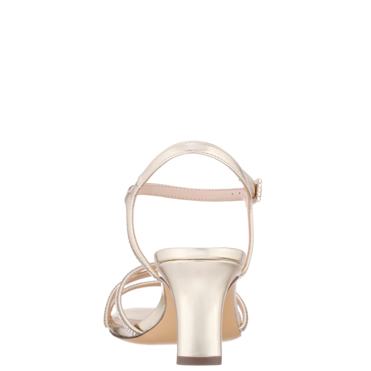 Bobby Platino Metallic Mid-Heel Sandals with Ankle-Strap | Nina Shoes