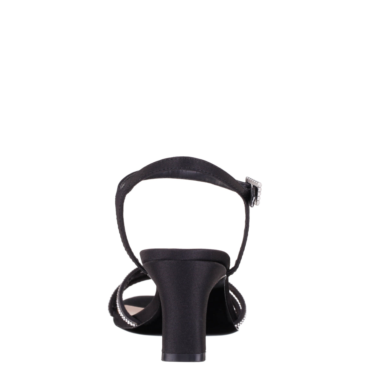 Bobby Black Satin Mid-Heel Sandals | Nina Shoes