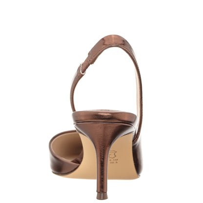 Nina60s Bronze Metallic Glaze Mid-Heel Slingback Pumps | Nina Shoes