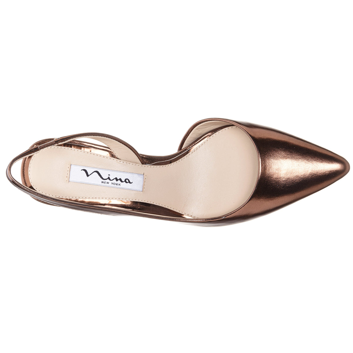 Nina60s Bronze Metallic Glaze Mid-Heel Slingback Pumps | Nina Shoes