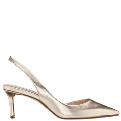 Nina60s Platino Metallic Glaze Mid-Heel Slingback Pumps | Nina Shoes