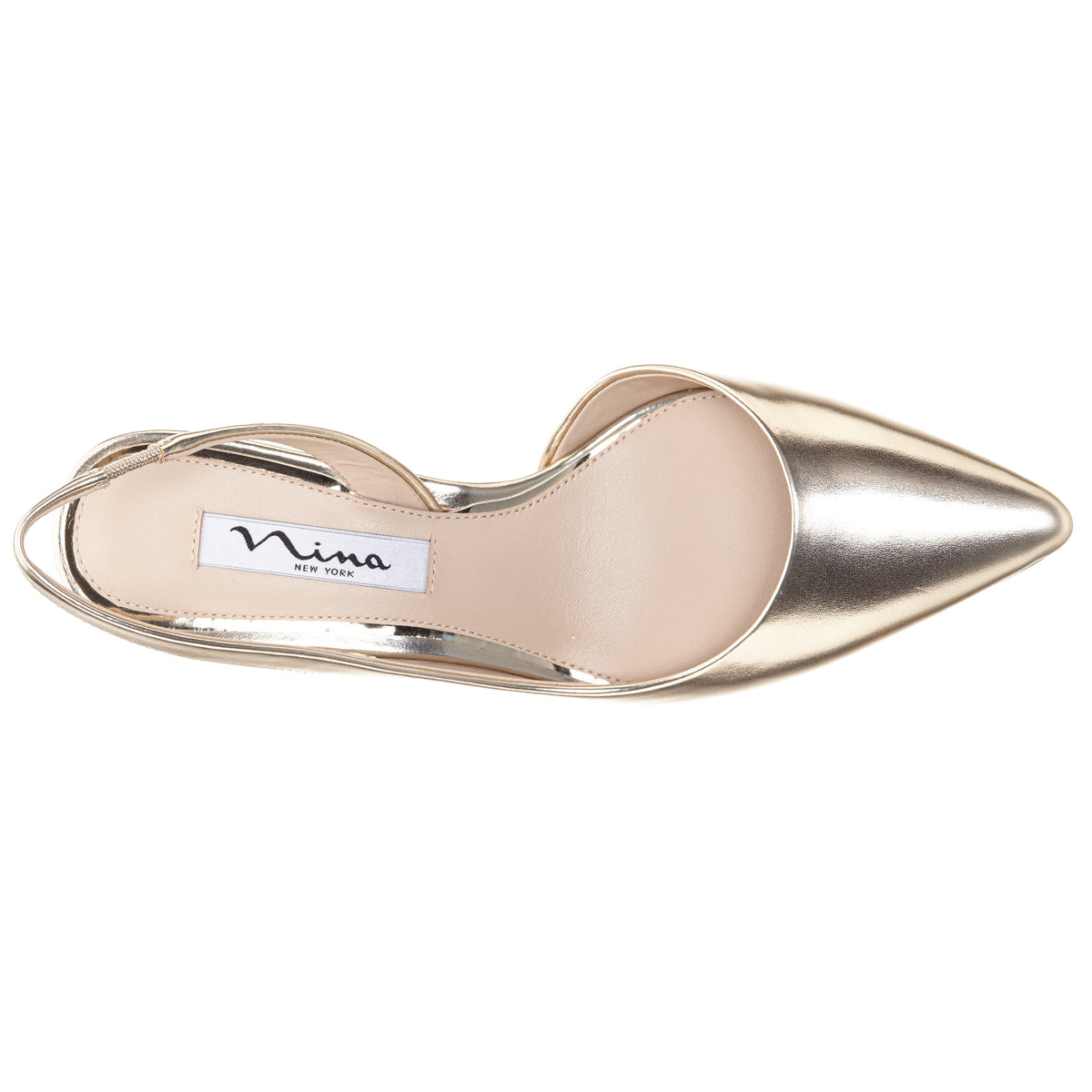 Nina60s Platino Metallic Glaze Mid-Heel Slingback Pumps | Nina Shoes