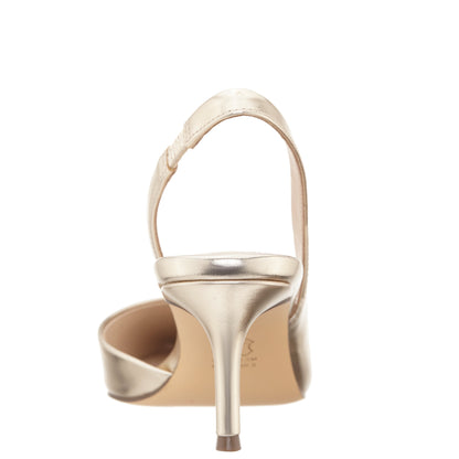 Nina60s Platino Metallic Glaze Mid-Heel Slingback Pumps | Nina Shoes