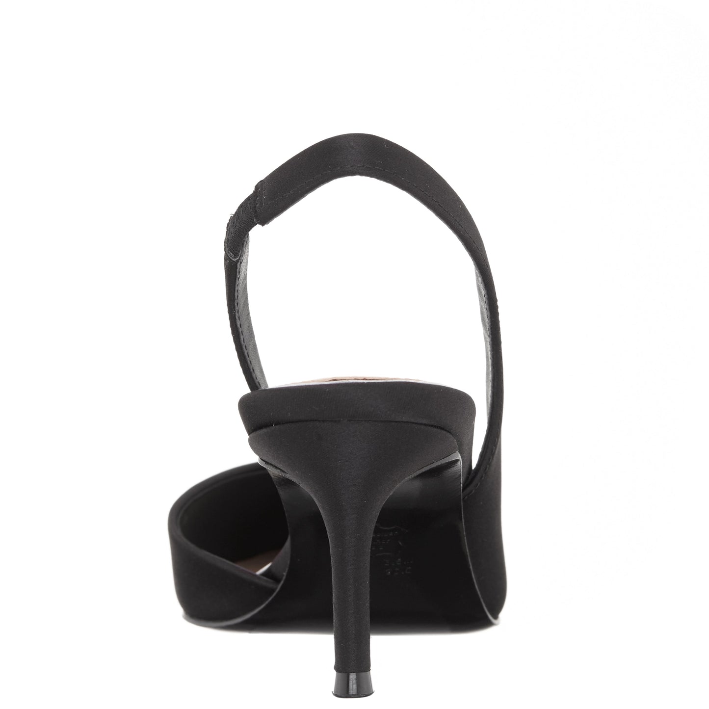 Nina60s Black Satin Mid-Heel Slingback Pumps | Nina Shoes
