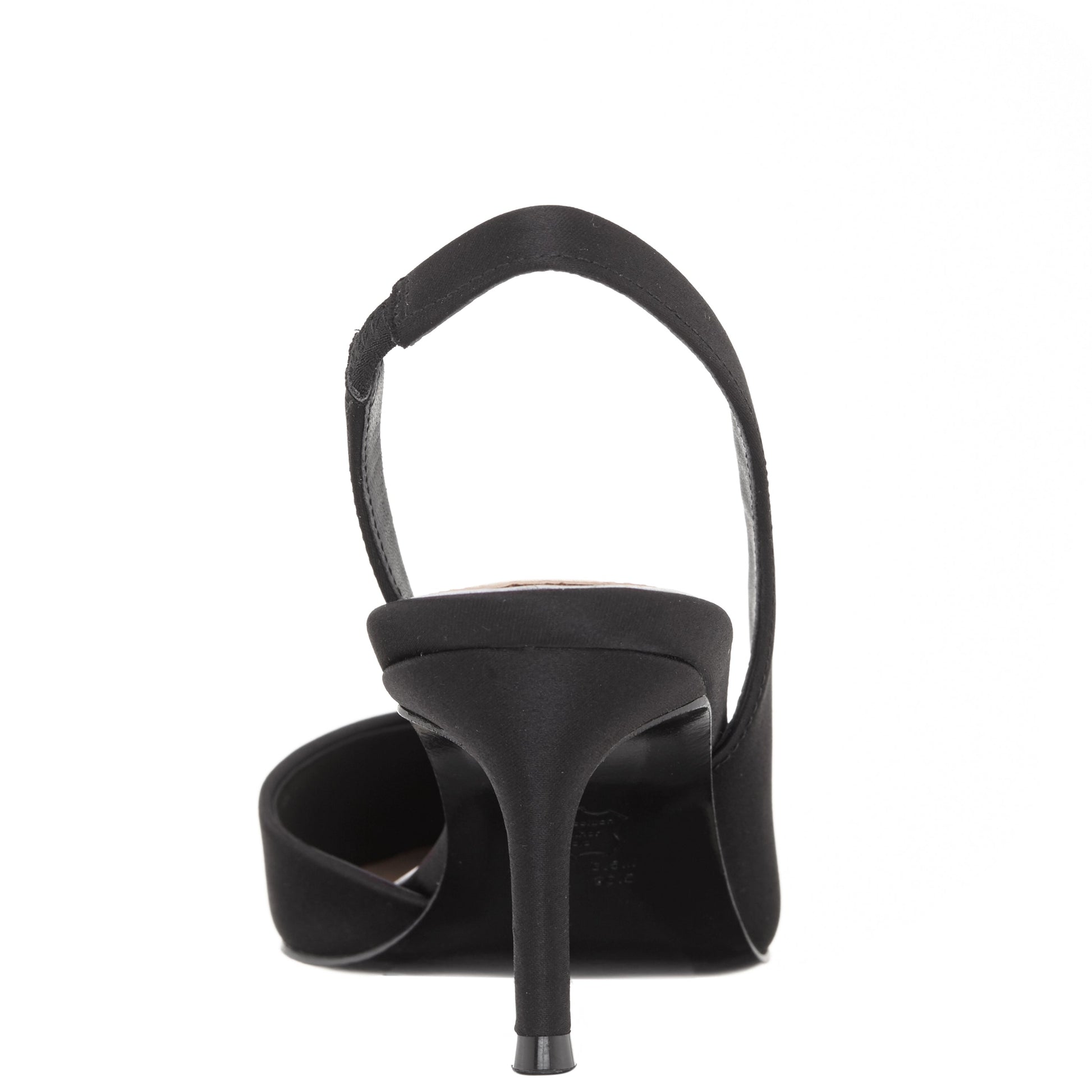Nina60s Black Satin Mid-Heel Slingback Pumps | Nina Shoes