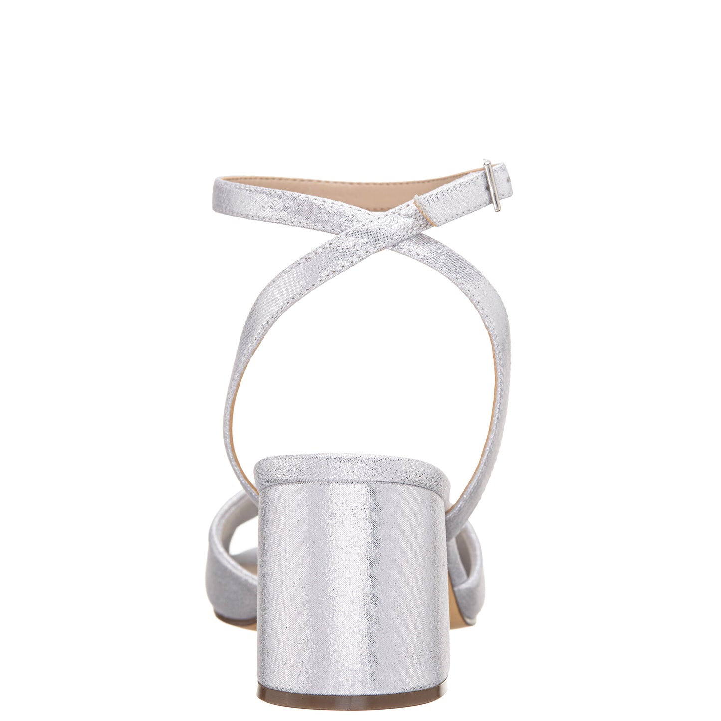 Nigella True Silver Metallic Suedette Block-Heel Sandals | Nina Shoes