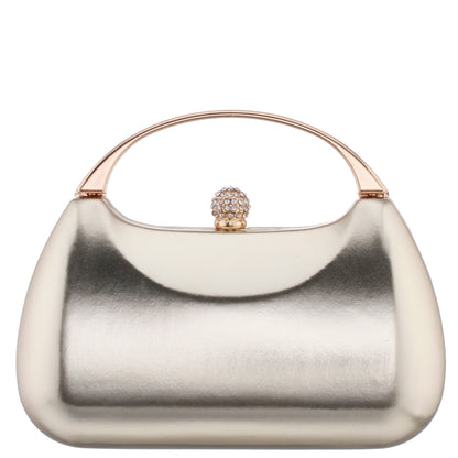Brando-M Platino Metallic Foil/Glass Crystal Minaudiere | Nina Shoes