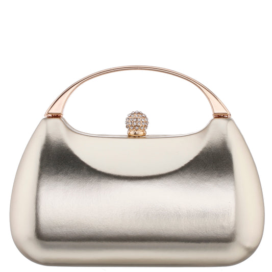 Brando-M Platino Metallic Foil/Glass Crystal Minaudiere | Nina Shoes