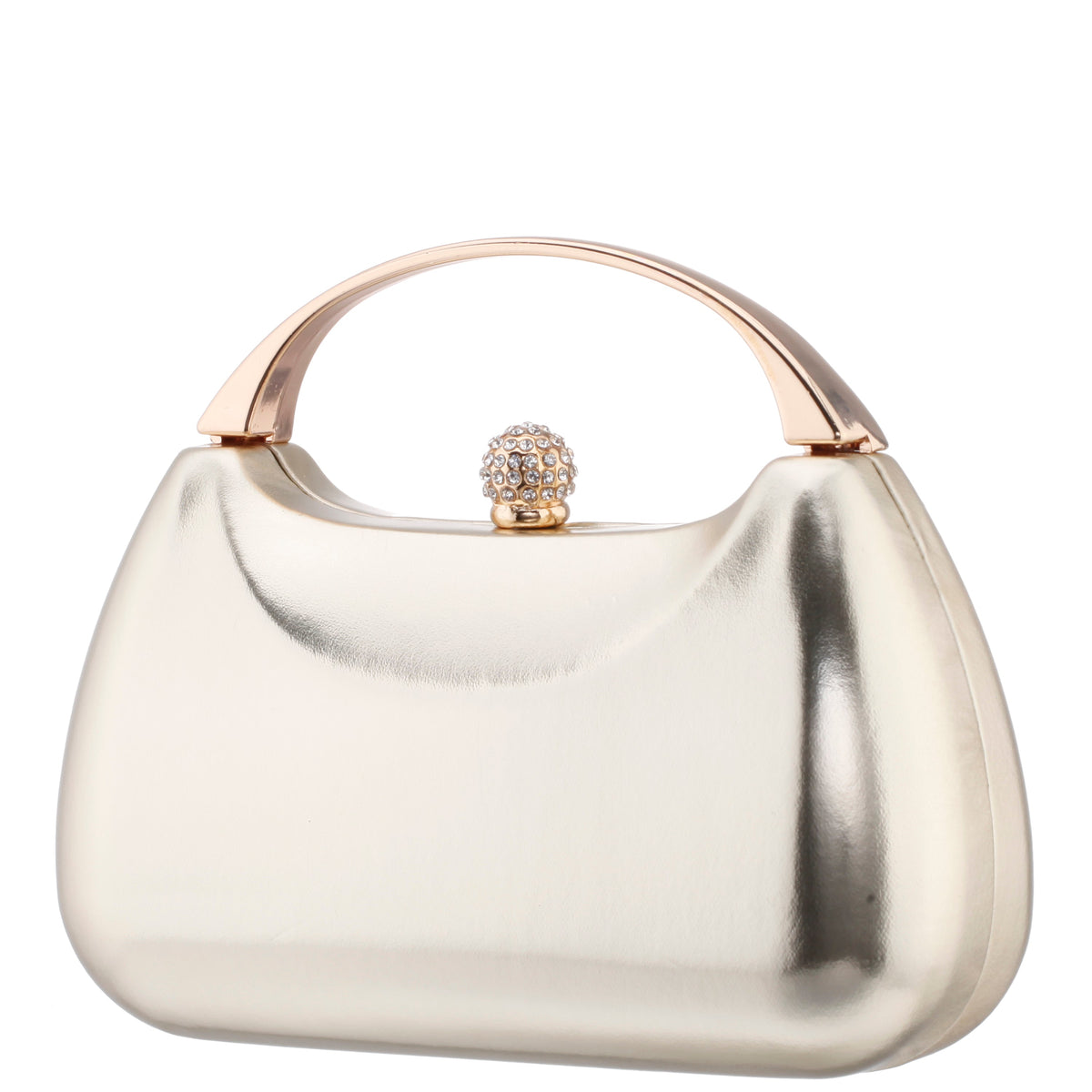Brando-M Platino Metallic Foil/Glass Crystal Minaudiere | Nina Shoes