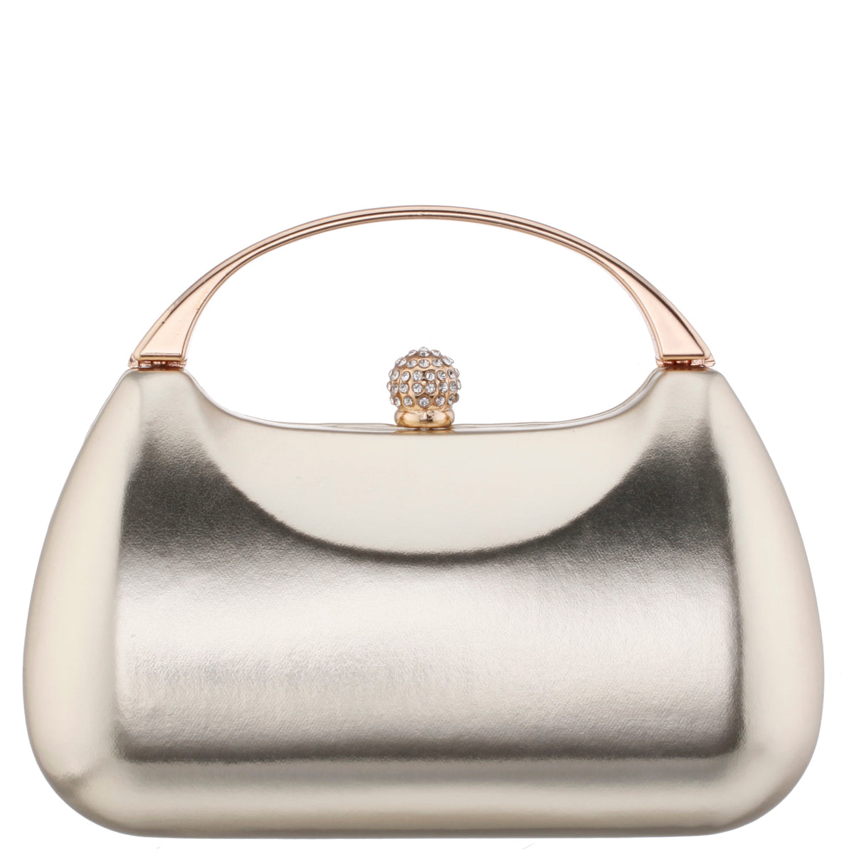 Brando-M Platino Metallic Foil/Glass Crystal Minaudiere | Nina Shoes