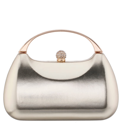 Brando-M Platino Metallic Foil/Glass Crystal Minaudiere | Nina Shoes