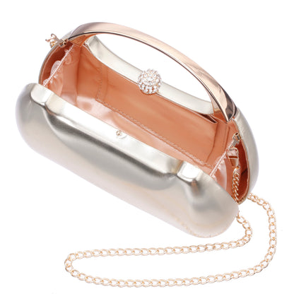 Brando-M Platino Metallic Foil/Glass Crystal Minaudiere | Nina Shoes