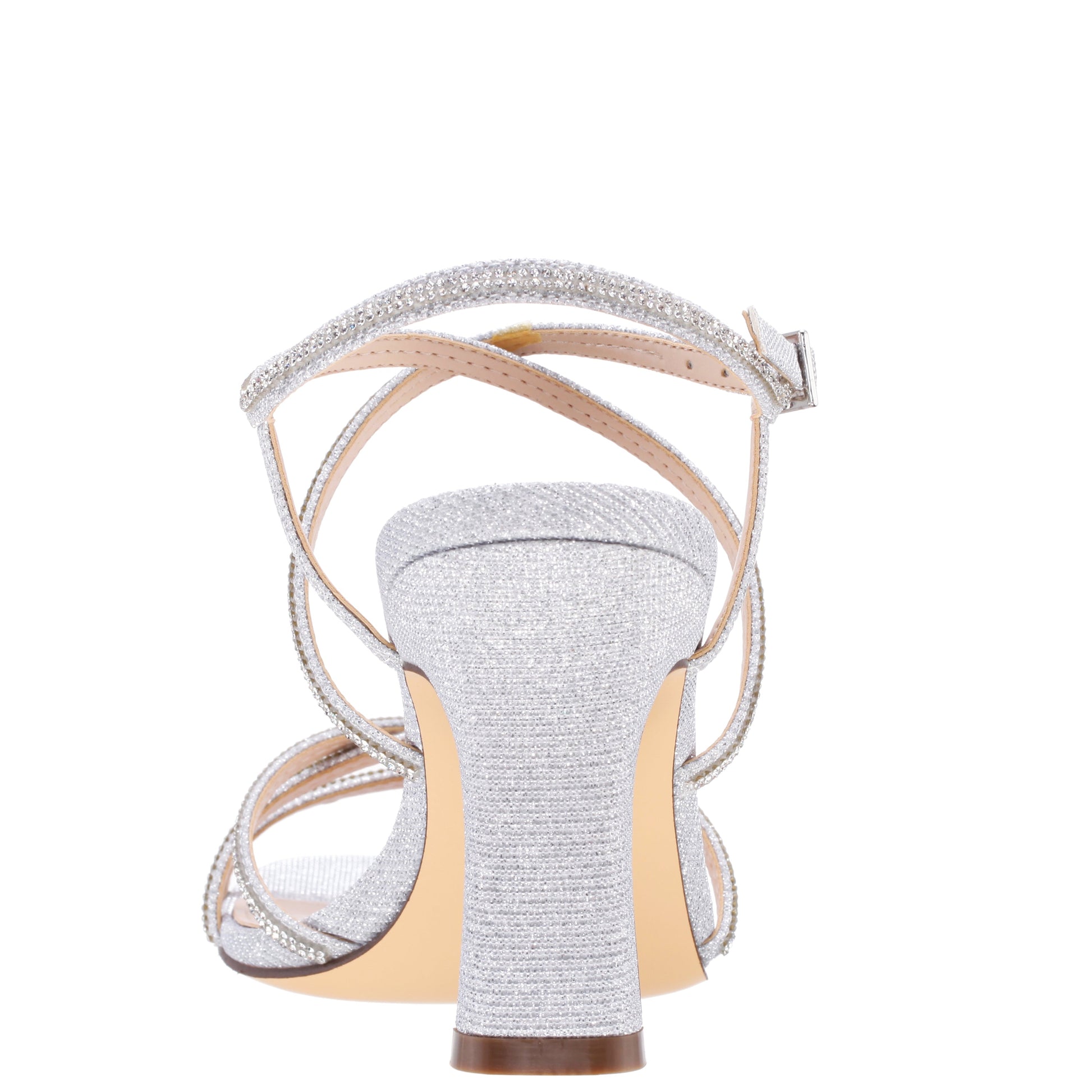 Anna Silver Metallic Mid-Heel Sandals | Nina Shoes