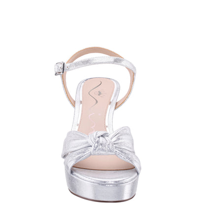 Floren Silver Sandal Mid-Heel Platform | Nina Shoes