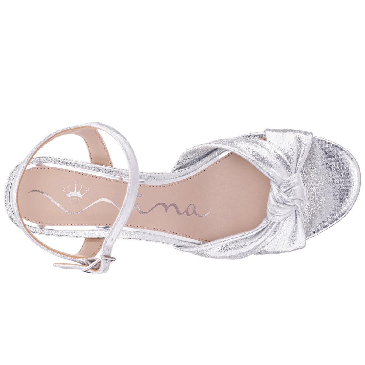 Floren Silver Sandal Mid-Heel Platform | Nina Shoes