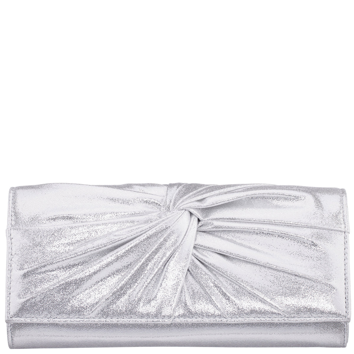Spirit Silver Disco Suedette Foldover Clutch | Nina Shoes