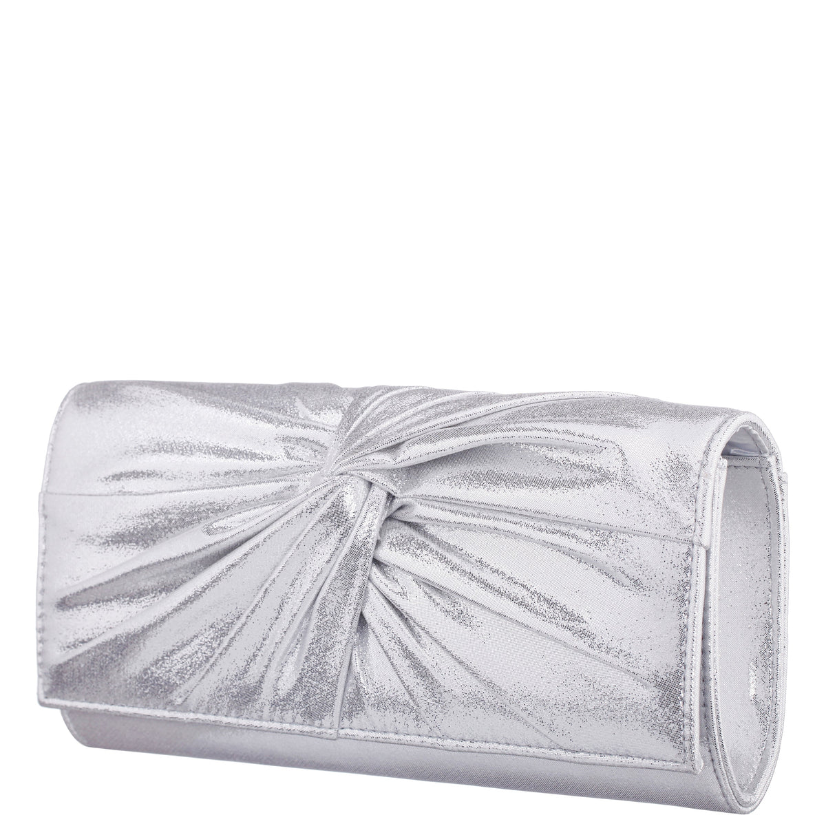 Spirit Silver Disco Suedette Foldover Clutch | Nina Shoes
