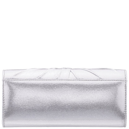 Spirit Silver Disco Suedette Foldover Clutch | Nina Shoes