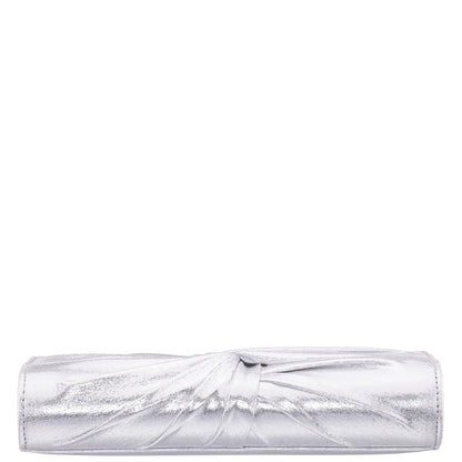 Spirit Silver Disco Suedette Foldover Clutch | Nina Shoes