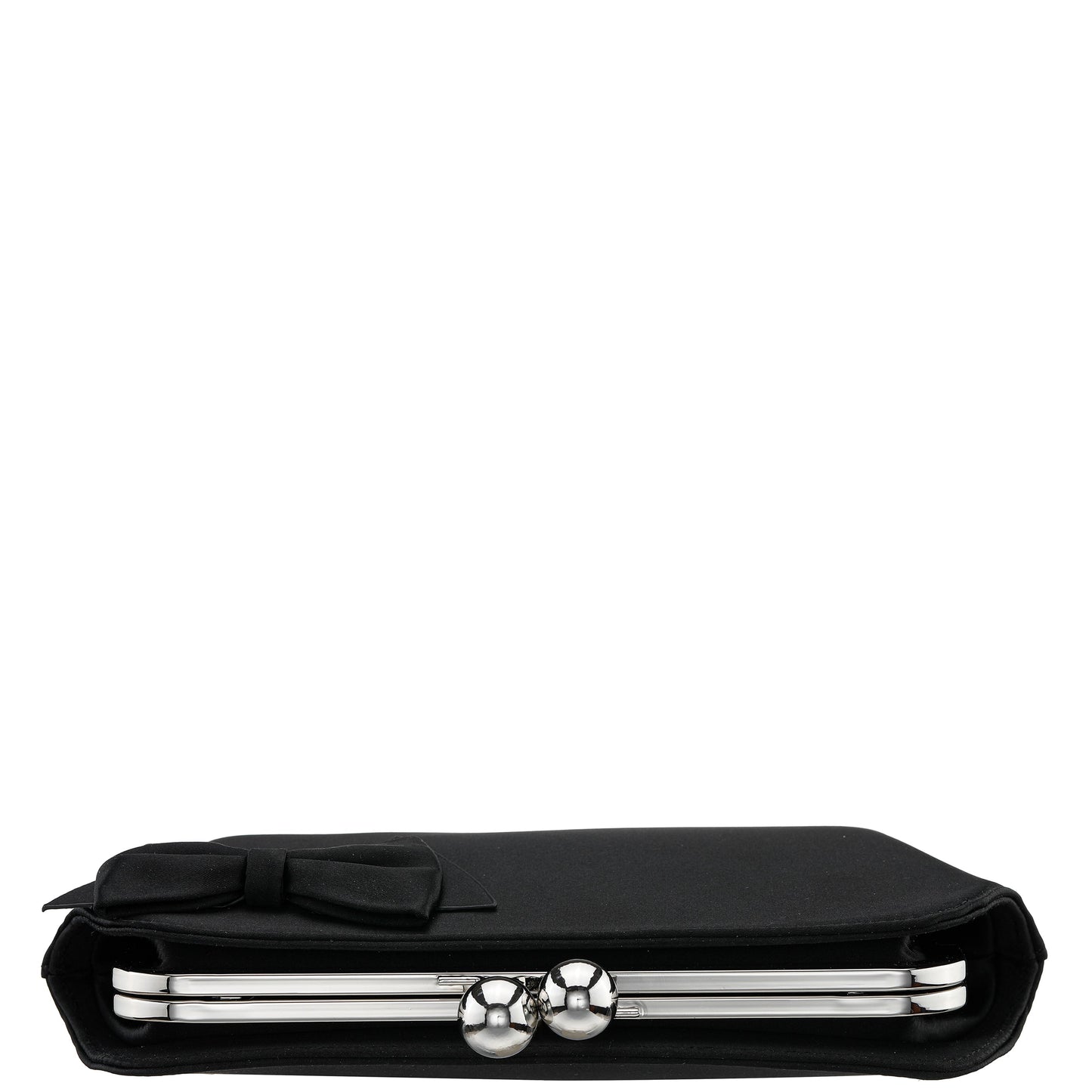 Kenji-K Black Satin Frame Clutch | Nina Shoes