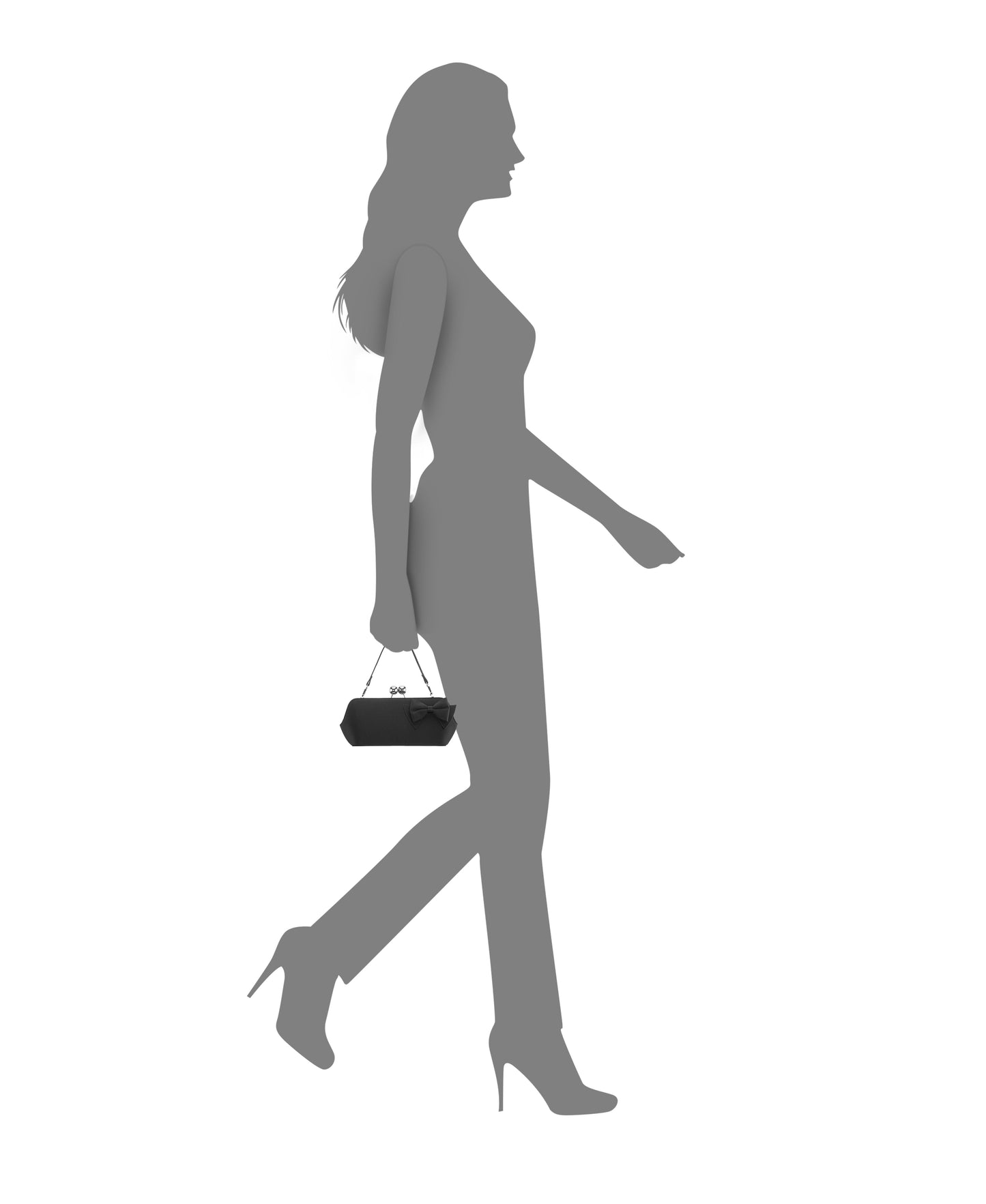 Kenji-K Black Satin Frame Clutch | Nina Shoes