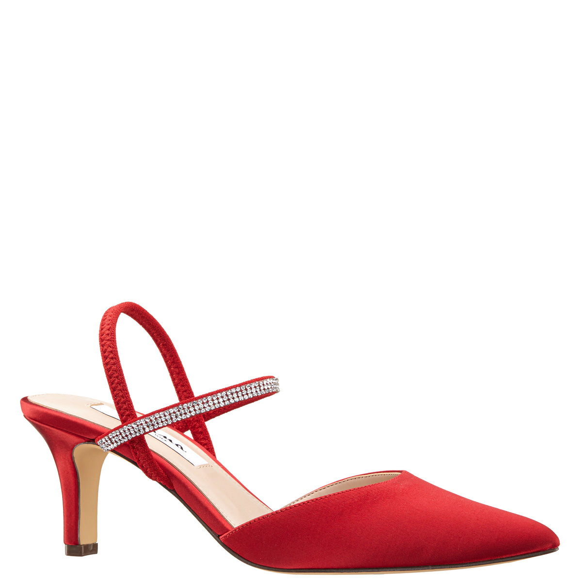 Billie Red Satin Mid-Heel Pumps | Nina Shoes
