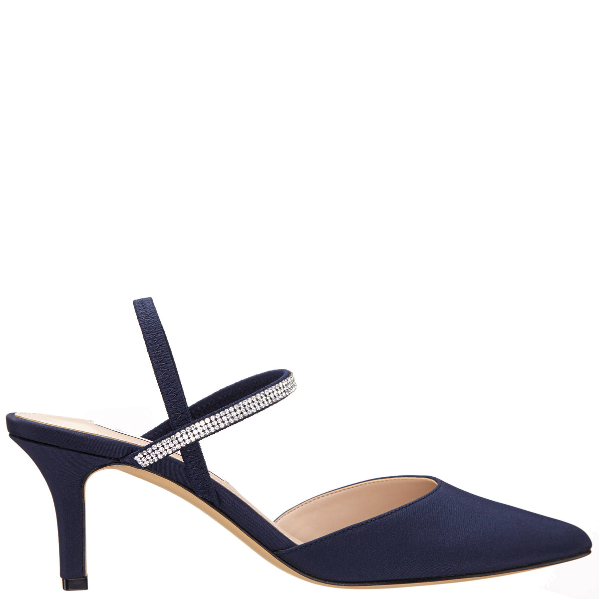 Billie Blue Satin Mid-Heel Pumps | Nina Shoes