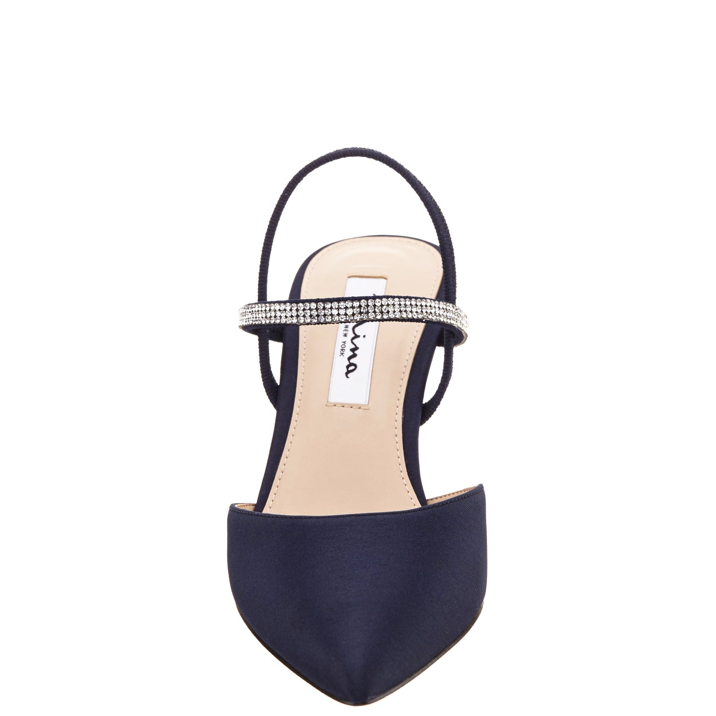 Billie Blue Satin Mid-Heel Pumps | Nina Shoes