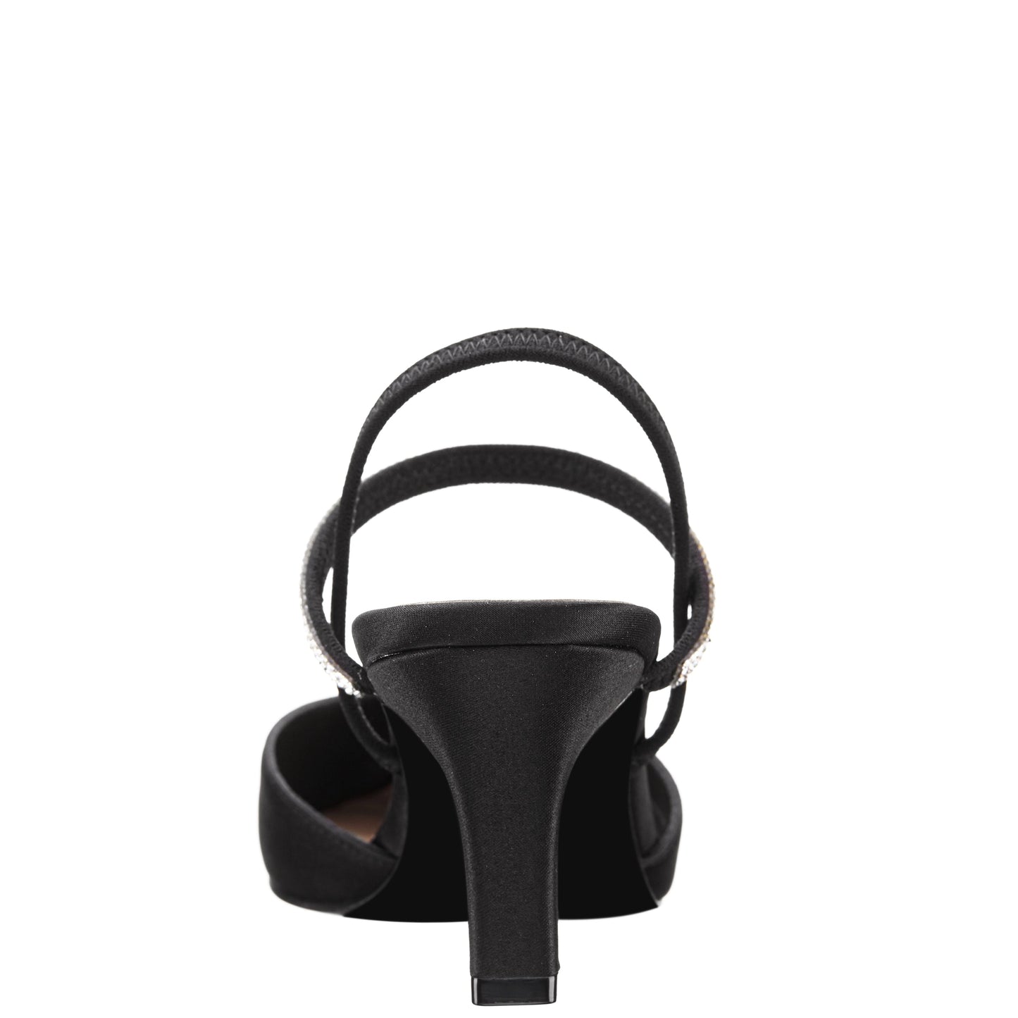 Billie Black Satin Mid-Heel Pumps | Nina Shoes