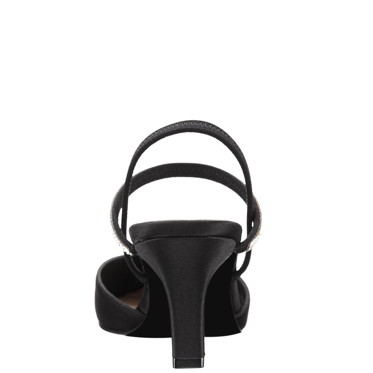 Billie Black Satin Mid-Heel Pumps | Nina Shoes