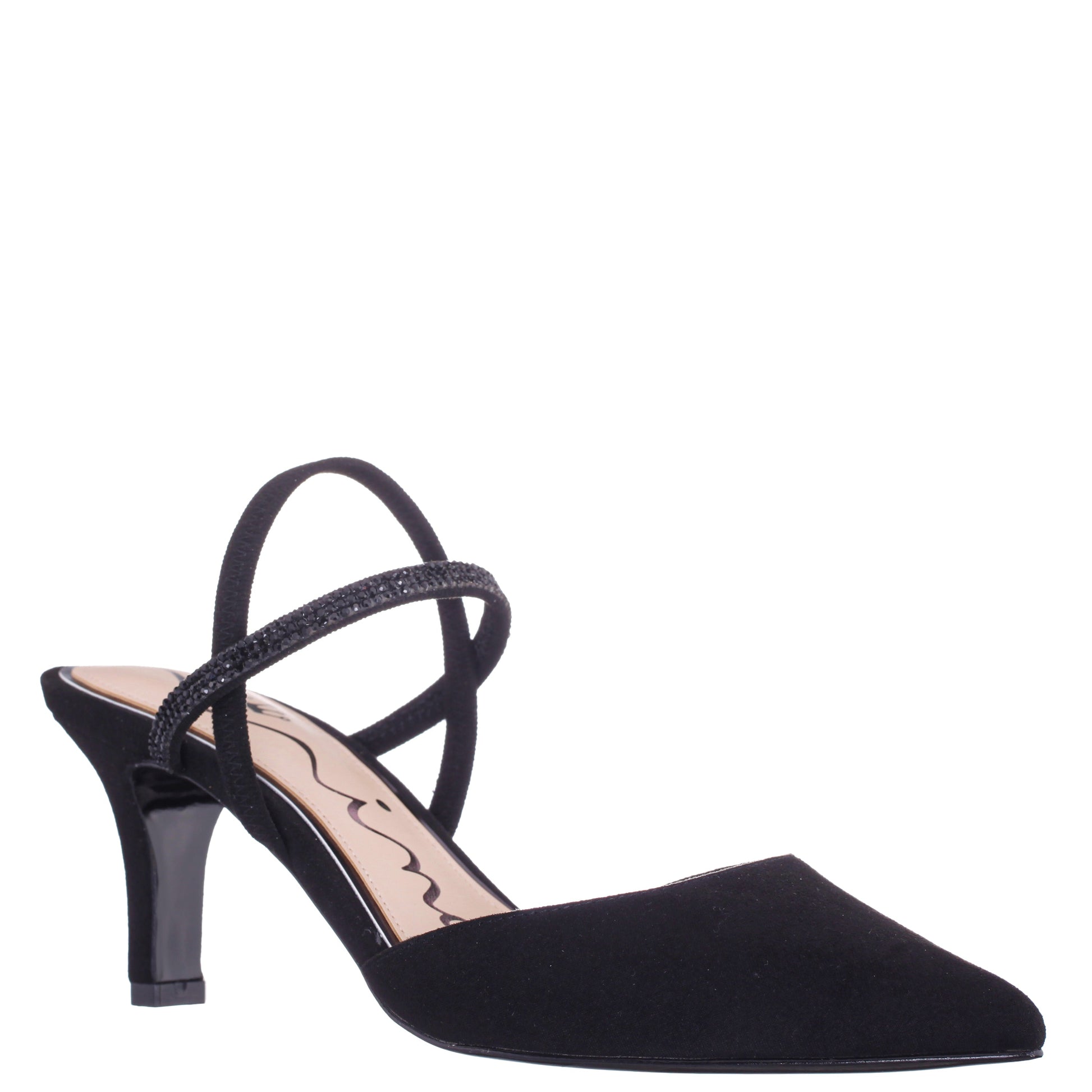 Billie Black Glam Suede Mid-Heel Pumps | Nina Shoes