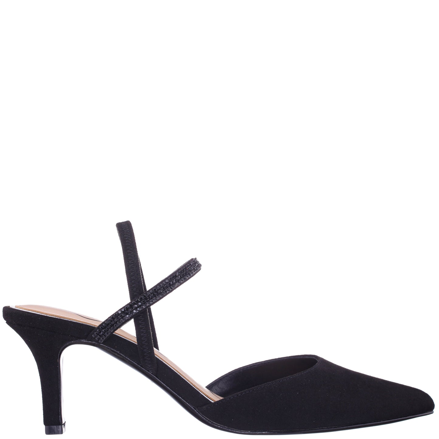 Billie Black Glam Suede Mid-Heel Pumps | Nina Shoes