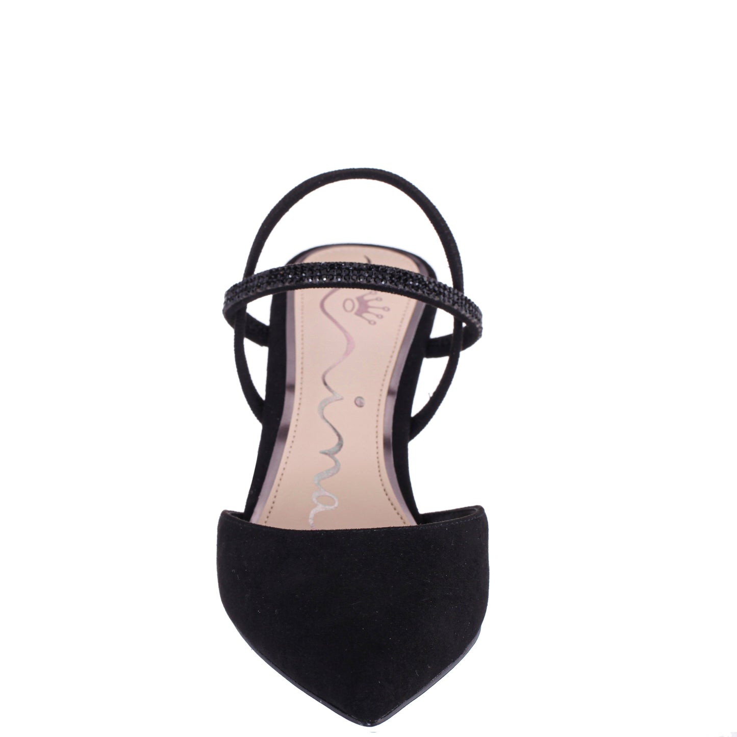 Billie Black Glam Suede Mid-Heel Pumps | Nina Shoes